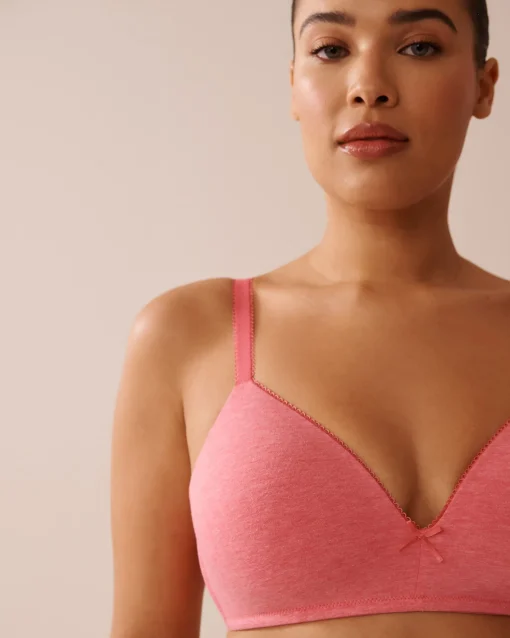 la Vie en Rose T-shirt Bras|Demi Cup>Lightly Lined Wireless Cotton Bra Watermelon Pink