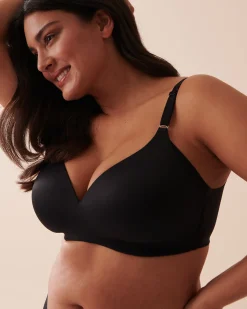 la Vie en Rose T-shirt Bras|Sleek Back></noscript>Lightly Lined Wireless Sleek Back Bra Black