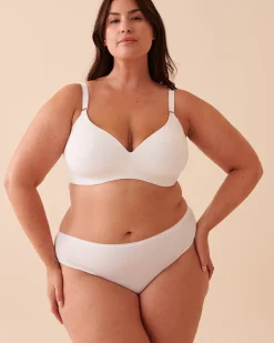 la Vie en Rose T-shirt Bras|Sleek Back>Lightly Lined Wireless Sleek Back Bra White