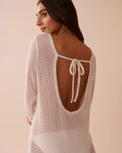 la Vie en Rose Texture Play|On Neutral Ground></noscript>Long Sleeve Crochet Tunic Coconut Milk
