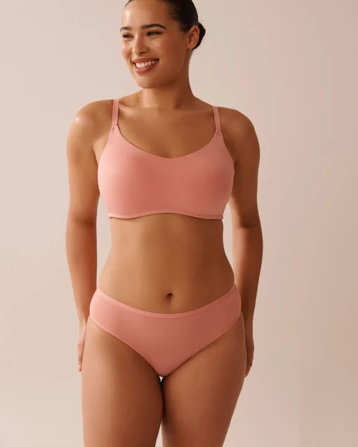 la Vie en Rose Bikini>Microfiber Sleek Back Bikini Panty Salmon Pink