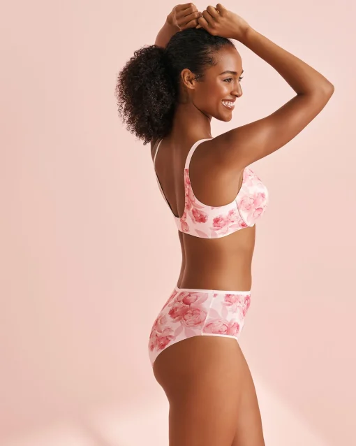 la Vie en Rose Bikini|High Waist>Microfiber Sleek Back High Waist Bikini Panty Pink Rose