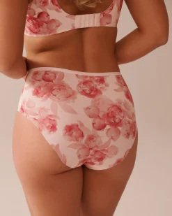 la Vie en Rose Bikini|High Waist></noscript>Microfiber Sleek Back High Waist Bikini Panty Pink Rose