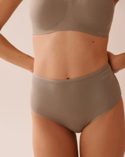 la Vie en Rose High Waist|Bikini>Microfiber Sleek Back High Waist Bikini Panty Brown