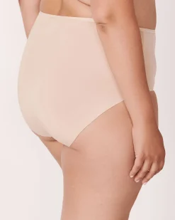 la Vie en Rose High Waist|Bikini></noscript>Microfiber Sleek Back High Waist Bikini Panty Latte