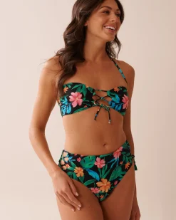 la Vie en Rose Tops>Cutout Bandeau Bikini Top Midnight Tropics