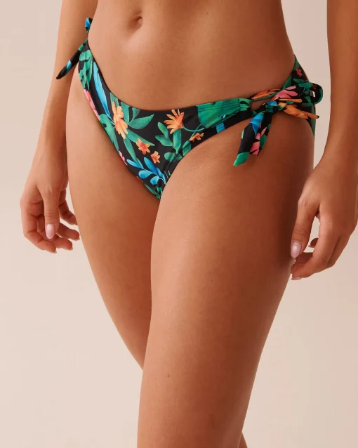la Vie en Rose Bottoms>Side Tie Bikini Bottom Midnight Tropics