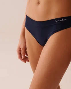 la Vie en Rose Thong>Modal Thong Panty Navy Blue
