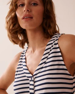 la Vie en Rose The Peachy Dream Collection|Tops></noscript>Nautical Stripe Super Soft Button-down Cami Nautical Stripes