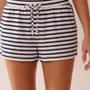 la Vie en Rose The Peachy Dream Collection|Bottoms>Nautical Stripe Super Soft Pajama Shorts Nautical Stripes