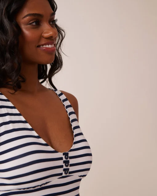 la Vie en Rose The Peachy Dream Collection|Nightshirts>Nautical Stripe Super Soft Nightie Nautical Stripes