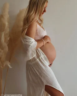 la Vie en Rose Wireless|Unlined></noscript>Nursing Lace Bralette Light pink