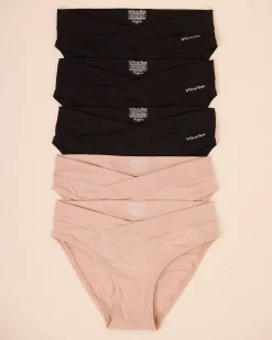 la Vie en Rose Panty Packs|Bikini>5-Pack Perfect Fit Bikini Panty Black/Shadow Grey
