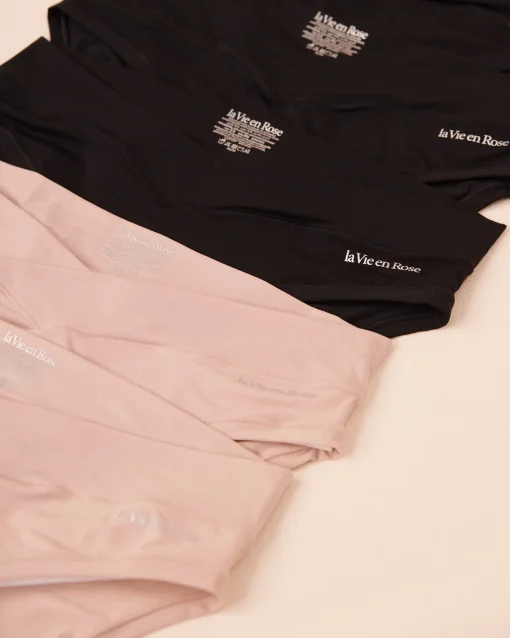 la Vie en Rose Panty Packs|Bikini>5-Pack Perfect Fit Bikini Panty Black/Shadow Grey