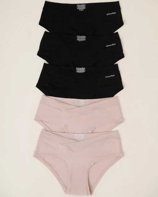 la Vie en Rose Panty Packs|Hiphugger>5-Pack Perfect Fit Hiphugger Panty Black/Shadow Grey