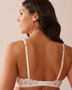 la Vie en Rose Demi Cup|Push-up>Push-up Demi Bra White/Rose Bouquet