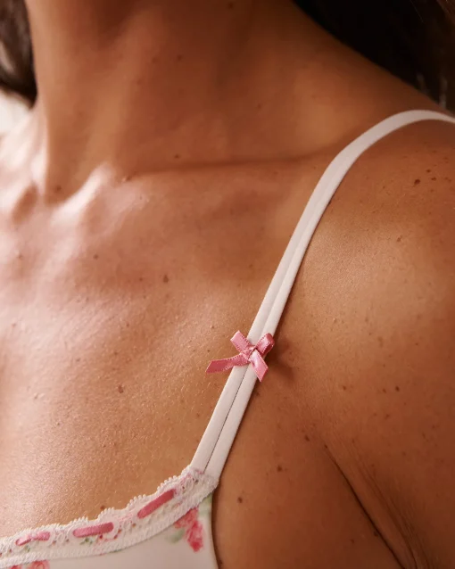 la Vie en Rose Demi Cup|Push-up>Push-up Demi Bra White/Rose Bouquet