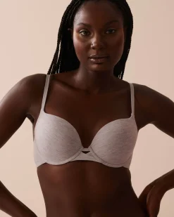 la Vie en Rose T-shirt Bras|Demi Cup>Push-up Demi Modal Bra Grey