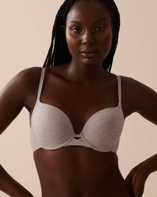 la Vie en Rose T-shirt Bras|Demi Cup>Push-up Demi Modal Bra Grey