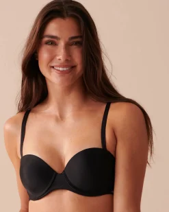 la Vie en Rose Summer Bras|Push-up></noscript>Push-up Strapless Demi Bra Black