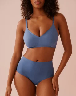 la Vie en Rose Period Panties|High Waist></noscript>Regular Absorbency High Waist Bikini Period Panty Grey Blue