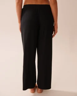 la Vie en Rose Modal Pajamas|Bottoms>Ribbed Modal Pants Black
