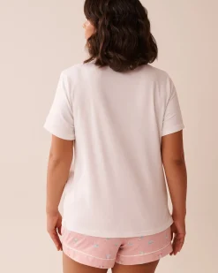 la Vie en Rose The Peachy Dream Collection|Tops>Seagull Print Super Soft T-shirt White