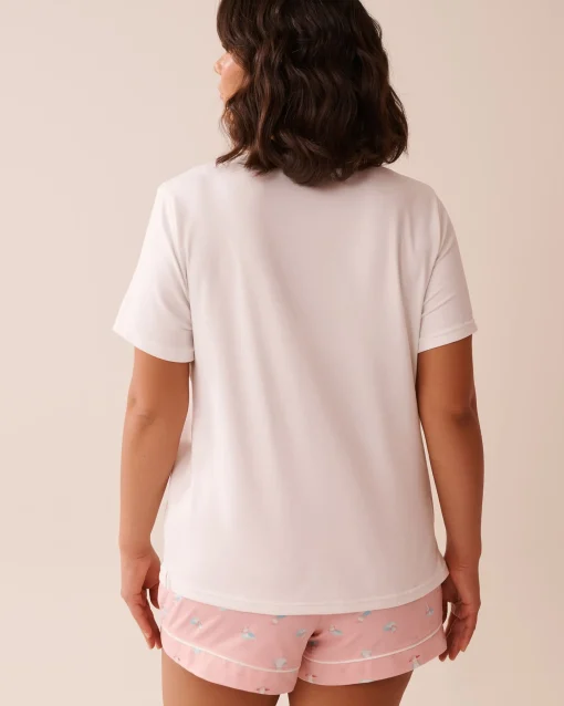 la Vie en Rose The Peachy Dream Collection|Tops>Seagull Print Super Soft T-shirt White