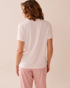 la Vie en Rose The Peachy Dream Collection|Tops></noscript>Seagull Print Super Soft T-shirt White