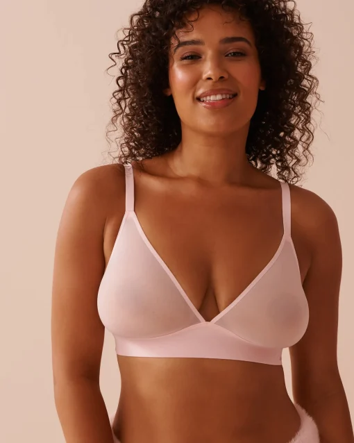 la Vie en Rose Summer Bras|Wireless>Sheer Mesh Bralette Pink