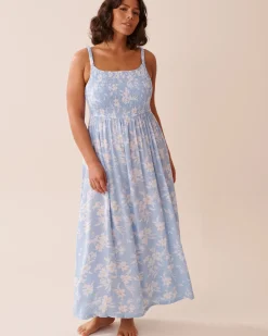 la Vie en Rose A Splashing Escape|Beachwear>Smocked Bust Gauze Maxi Dress Lily Garden