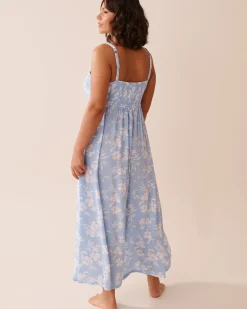 la Vie en Rose A Splashing Escape|Beachwear>Smocked Bust Gauze Maxi Dress Lily Garden