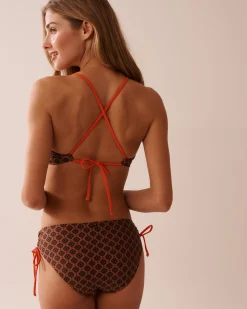 la Vie en Rose On Neutral Ground|Tops></noscript>Bralette Bikini Top Terracotta Geometric