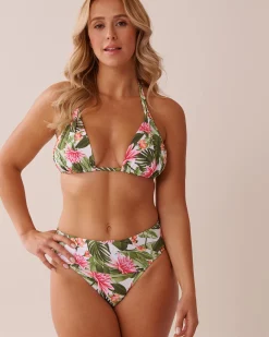 la Vie en Rose Bottoms></noscript>WATER LILY Mid Waist Bikini Bottom Tropical Water Lily