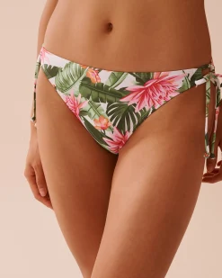 la Vie en Rose Bottoms>WATER LILY Side Tie Bikini Bottom Tropical Water Lily