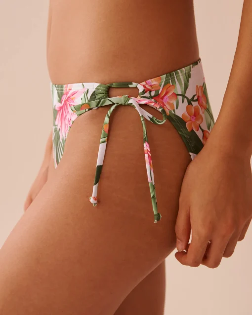 la Vie en Rose Bottoms>WATER LILY Side Tie Bikini Bottom Tropical Water Lily