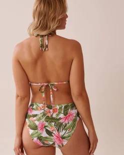 la Vie en Rose Tops>WATER LILY Triangle Bikini Top Tropical Water Lily