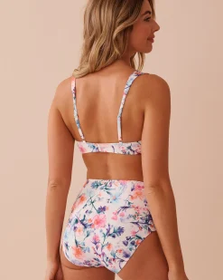 la Vie en Rose Tops>WATERCOLOR Bandeau Bikini Top Watercolour Flowers