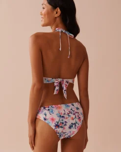 la Vie en Rose Tops></noscript>WATERCOLOR Criss-Cross Triangle Bikini Top Watercolour Flowers