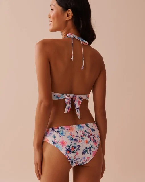 la Vie en Rose Tops>WATERCOLOR Criss-Cross Triangle Bikini Top Watercolour Flowers