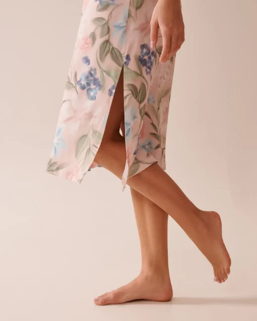la Vie en Rose The Peachy Dream Collection|Nightshirts>Watercolor Flower Print Super Soft Nightie Watercolour Flowers